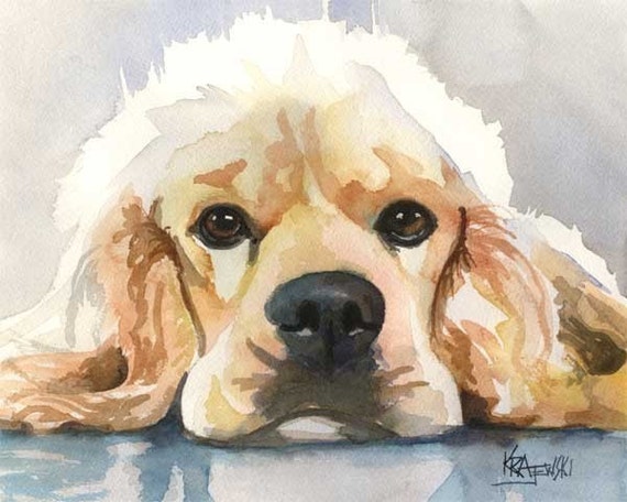 Cocker Spaniel Art Print Of Original Watercolor Painting Etsy
