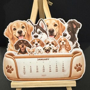 Dogs 2027 Desktop Stacking Calendar