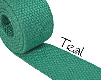 Deep teal jewel toned Cotton Webbing Strapping for Handbags 1.5 inch 38mm