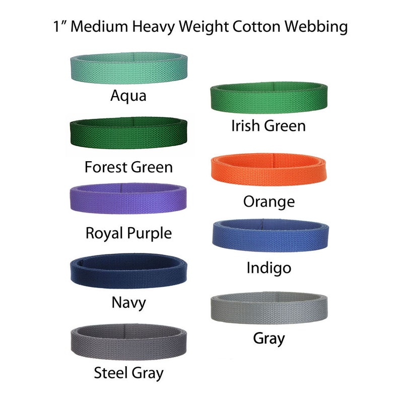 5 Yards Cotton Webbing 1 Medium Heavy Weight 2.4mm for Key Fobs, Purse Straps, Belting SEE COUPON image 2