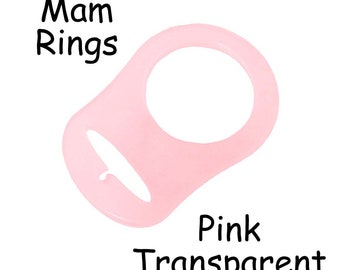 10 Mam Silicone Rings - Pink Dummy / Pacifier Clips Adapters for Nuk, MAM Button Style Pacifiers - SEE COUPON