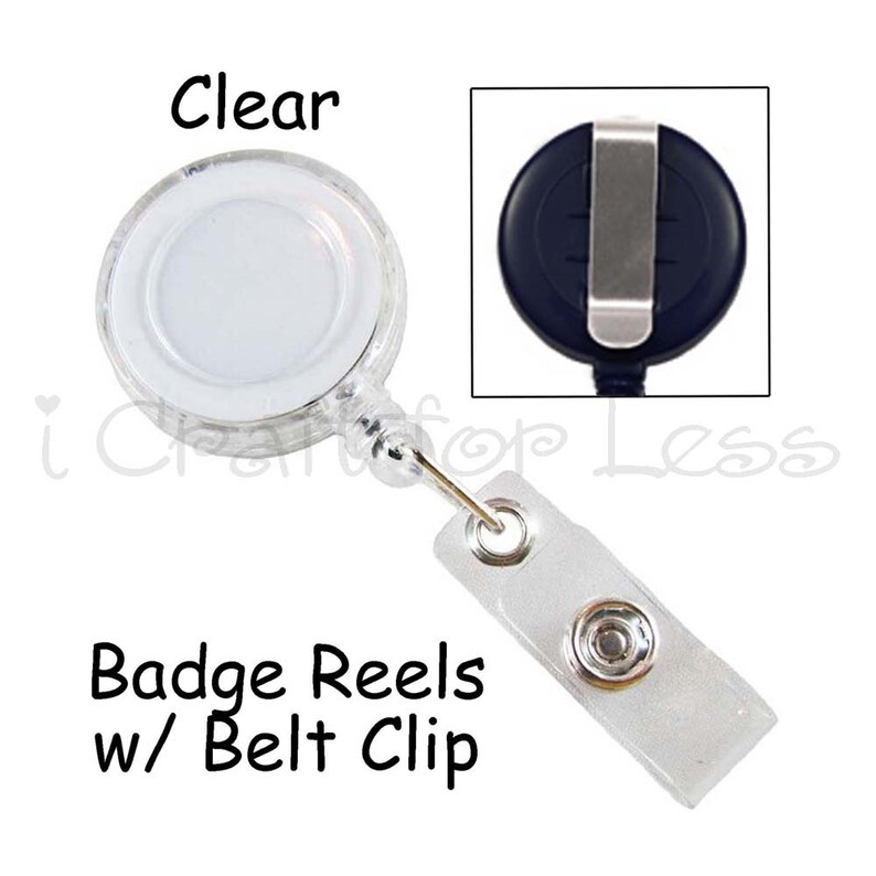 10 ID Badge Reel Lanyard Retractable Cord and Belt Clip Etsy