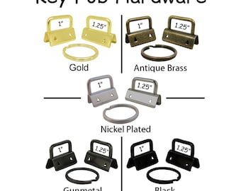 5 Key Fob Hardware with Key Rings Sets - Pick Finish and Size - Plus Instructions - SEE COUPON
