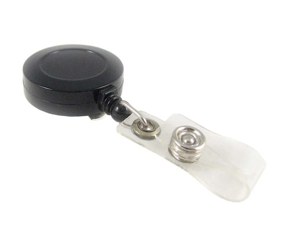 10 Black ID Badge Reel Lanyard Retractable Cord and Rotating Clip SEE  COUPON 