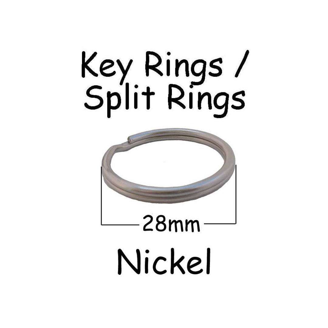 100 Key Rings 28 Mm 1 1/8 Inch Round Nickel Split Rings Key Fob ...