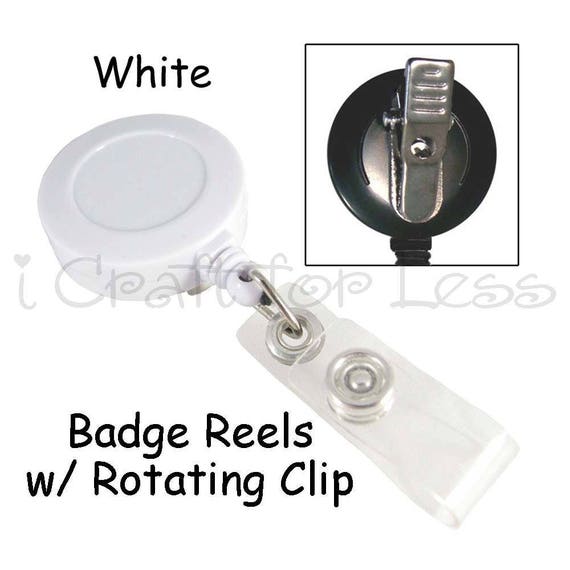 1 ID Badge Reel Lanyard Retractable w// Rotating Clip /& Plastic Strap Black