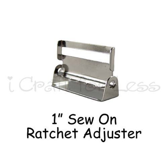 50 Sew on Ratchet Slide Adjusters Hardware Nickel 1.25" Suspender Clips 
