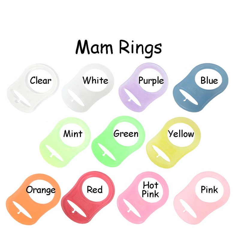 5 MAM Adapter Rings Dummy Clip / Pacifier Chain Adapter Clear Silicone for Button Style Pacifiers SEE COUPON image 4