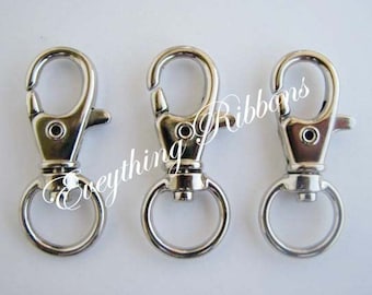 10 Swivel Lobster Claw Snap Trigger Hook Clips for Key Fob Key Chains, Tags and Lanyards - SEE COUPON