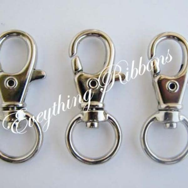 10 Swivel Lobster Claw Snap Trigger Hook Clips for Key Fob Key Chains, Tags and Lanyards - SEE COUPON