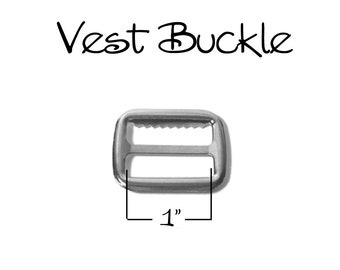 50 - 1" Vest Buckle / Suspender Adjusters with Teeth - Nickel Plated - SEE COUPON
