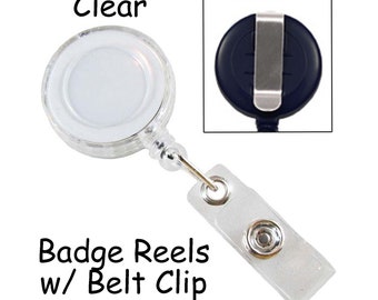 10 Clear ID Badge Reel Lanyard -  Retractable Cord and Belt Clip - SEE COUPON