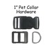 5 Pet / Dog Collar Hardware Kit - 1 Inch - Black Contour Buckle, Triglide and D-Ring 