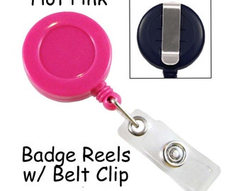 1 Badge Reel - Hot Pink - Retractable with Vinyl Strap and Slide Clip - SEE COUPON