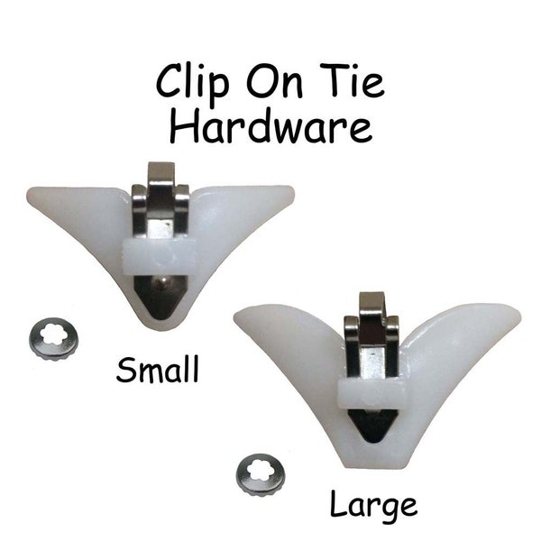 5 Clip On Tie Hardware / Neck Tie Clip On Hardware - Small or Large - SEE COUPON