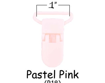 100 Plastic Pacifier / Soother / Dummy / Nuk / MAM / Bib / Toy Holder Clips - 1" Pastel Pink - plus Instructions - SEE COUPON