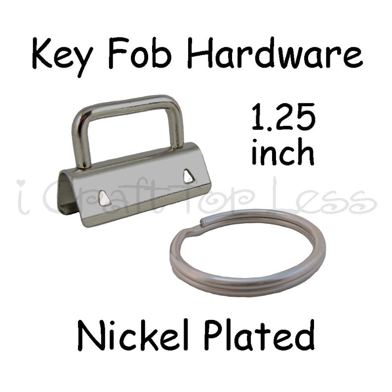 50 Key FobHardware with Key Rings Sets - 1.25 Inch (32 mm) - Plus Instructions 
