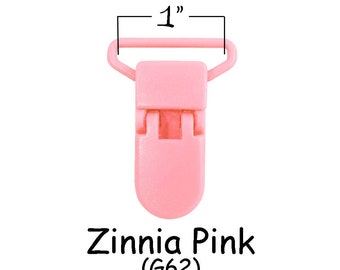 10 KAM Plastic Paci Pacifier - Suspender Clips / Bib Holder Clips - 1 Inch Zinnia Pink - plus Instructions - SEE COUPON