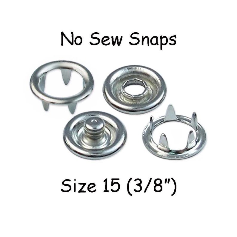100 Metal Open Ring Prong No Sew Snap Fastener Set Size 15 3/8 Inch CPSIA Compliant SEE COUPON image 1