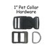 20  Dog Collar Hardware Kit - 1 Inch Black Slide Release Buckle, Triglide Slide and D-Ring 