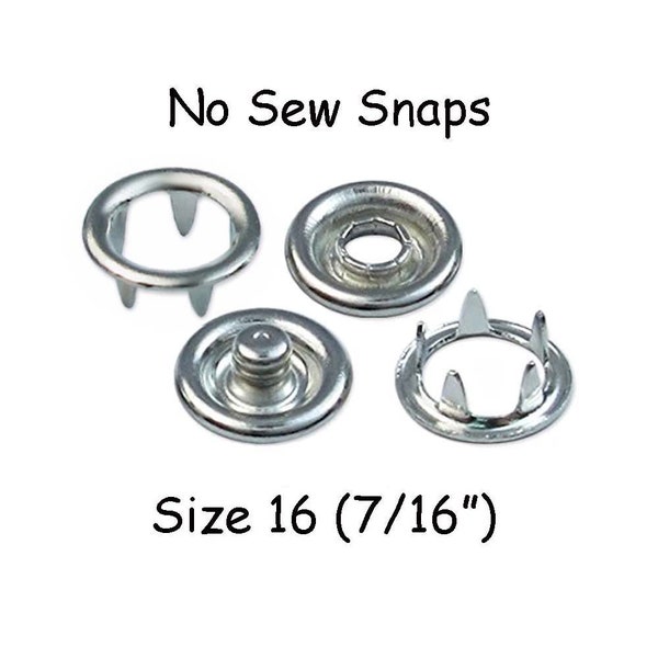 25 Metal Open Ring Prong No Sew Snap Fastener Set - Size 16 - 7/16 Inch - CPSIA Compliant - SEE COUPON