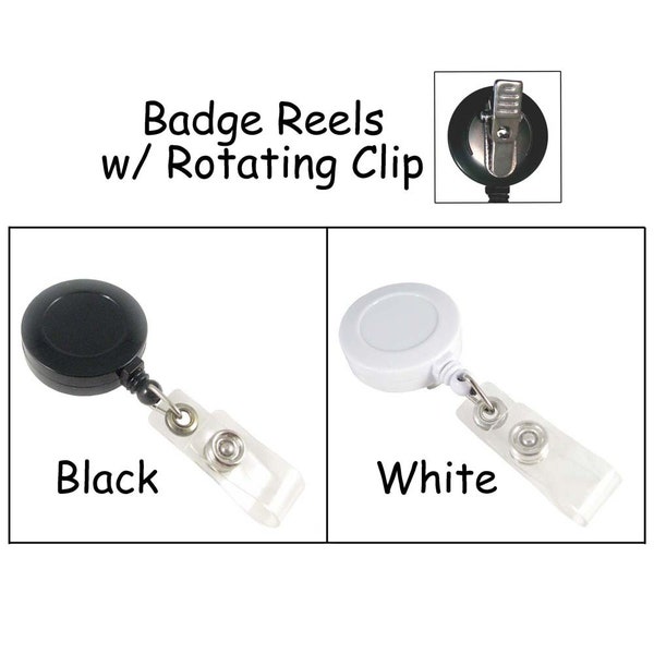 50 ID Badge Clip / Holder / Reels with Rotating Clip and Plastic Strap - SEE COUPON