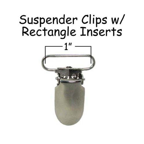 100 Clips de suspension en métal - 1 pouce avec inserts en plastique rectangulaires - Sans plomb - pour porte-sucette et instructions - VOIR COUPON