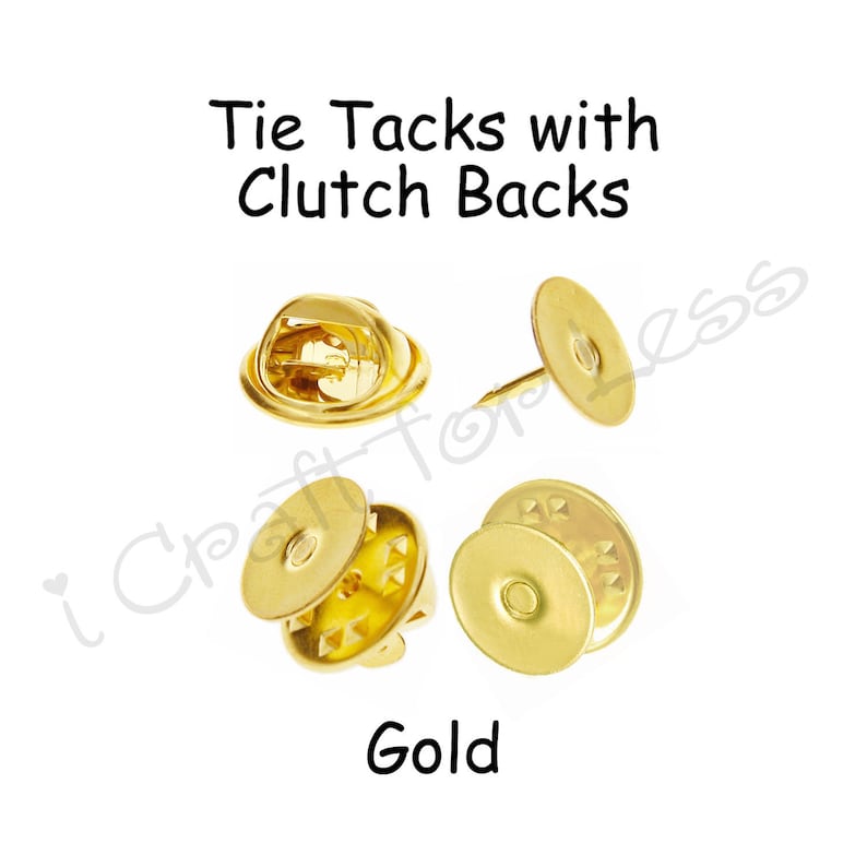 100 Gold Tie Tacks Blank Pins With Clutch Back Lapel / Etsy