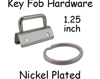 10 Key Fob Hardware with Key Rings Sets - 1.25 Inch (32 mm) - Plus Instructions - SEE COUPON