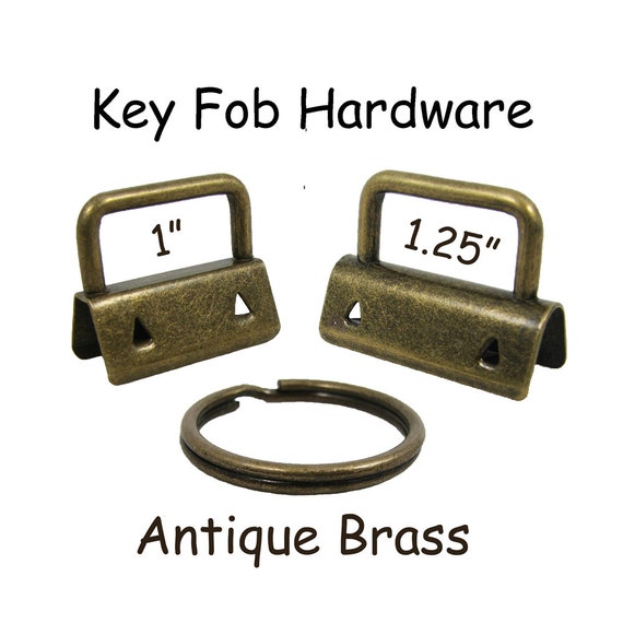 Key Fob Hardware 25 Sets ANTIQUE BRASS 1 INCH 25 Mm Key Fob Clamps With  Rings Wristlet/key Chains 5% off Orders Over 50 Dollars 