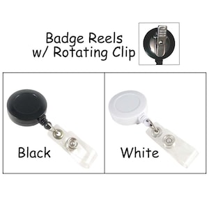 10 ID Badge Reels Lanyards -  Retractable Cord and Rotating Clip - SEE COUPON