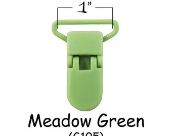 10 KAM Plastic Paci Pacifier - Suspender Clips / Bib Holder Clips - 1 Inch Meadow Green - plus Instructions - SEE COUPON
