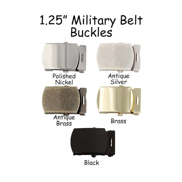 3 Military Belt Buckle and End Tip - 1.25 Inch (32 mm) - SEE COUPON