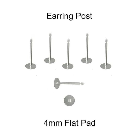 Earring Posts, Butterfly Backs, 200 100 Pairs, 4 Mm Pad, 316L Stainless  Steel SEE COUPON 