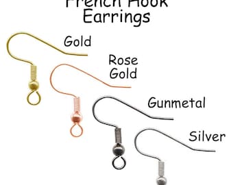 Hypoallergenic Surgical 316L Stainless Steel French Hook Earrings, Fish Hook Earring Wires - SEE COUPON