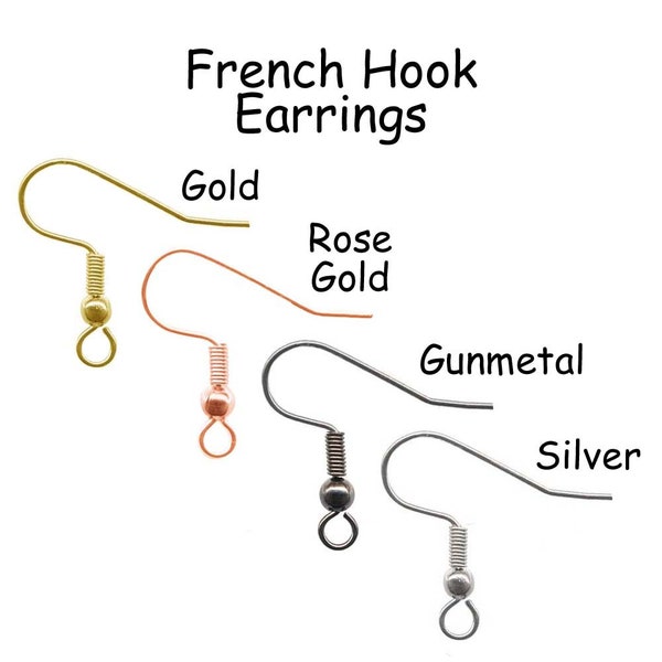 Boucles d'oreilles à crochet français en acier inoxydable 316L chirurgical hypoallergénique, fils de boucle d'oreille en hameçon - VOIR COUPON