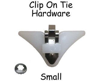 10 SMALL Clip On Tie Hardware / Neck Tie Clip On Hardware - SEE COUPON