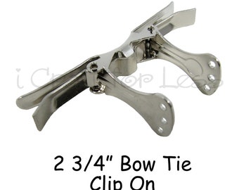 50 Bow Tie Hardware / Bow Tie Clips / Clip On Bowtie Hardware - 2.75"