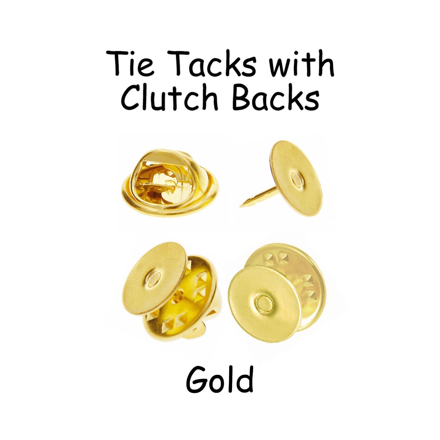 100 Sets Brooch Pin Backs Tie Tack Clutch Pin Back Replacement