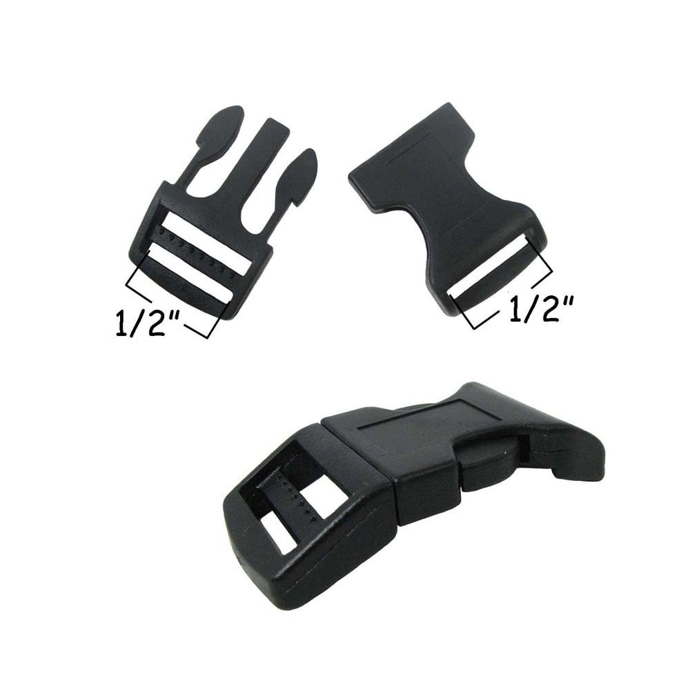 10 Side Release Buckles 1/2 Inch Black Plastic SEE COUPON 