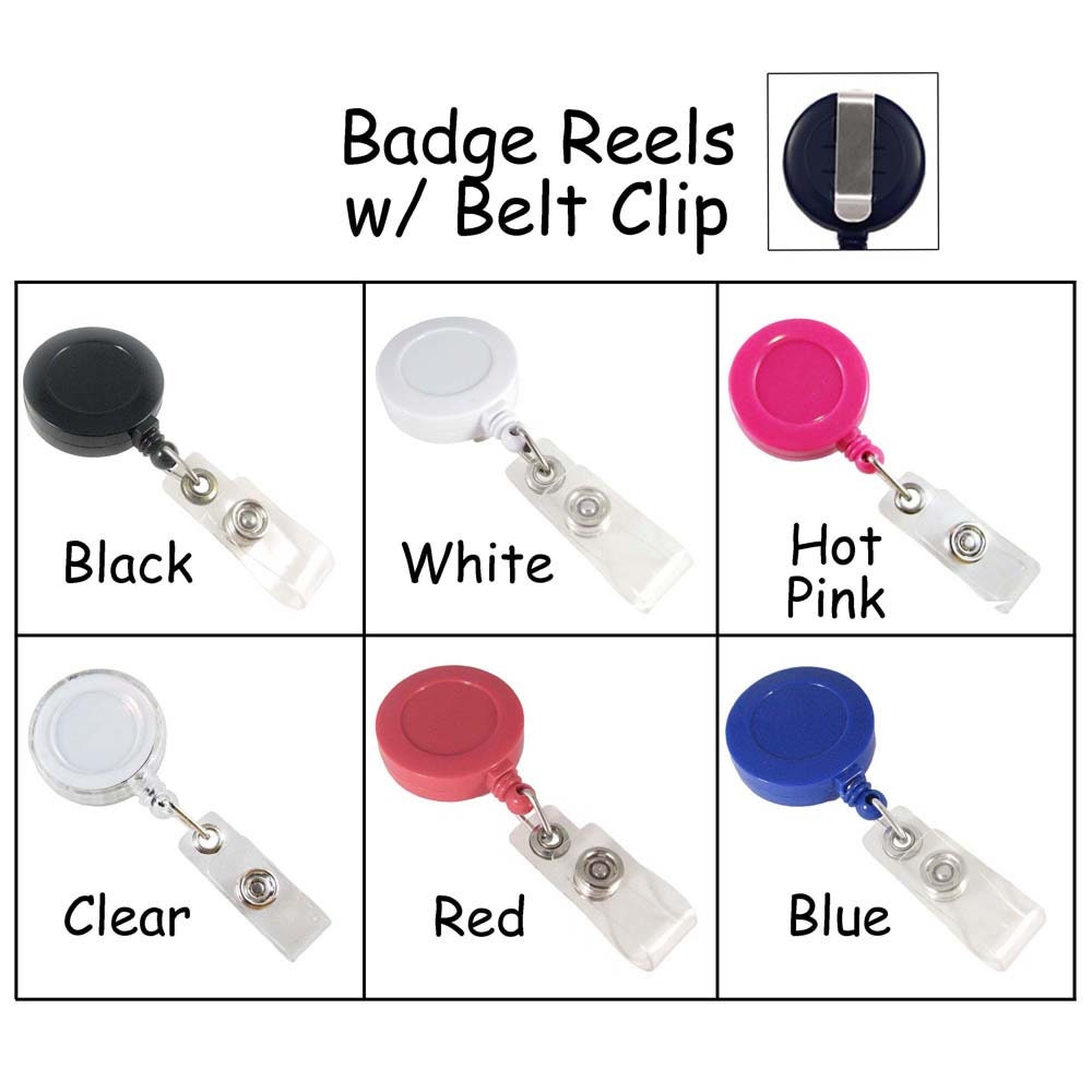 Buy 25 Retractable ID Badge Holder / Reels Vinyl Strap and Slide