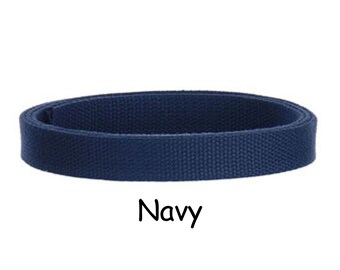 5 yards Navy Blue Cotton Webbing - 1" Medium Heavy Weight for Key Fobs, Purse Straps, Belting - SEE COUPON
