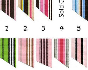7/8 Inch Preppy Stripe Ribbon - 5 YARDS - for making Ribbon Key Fob Key Chains Wristlets - SEE COUPON