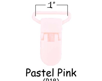 50 Suspender Clips / Plastic Pacifier KAM Clips - 1" Pastel Pink - for Paci Pacifier Holder plus Instructions - SEE COUPON