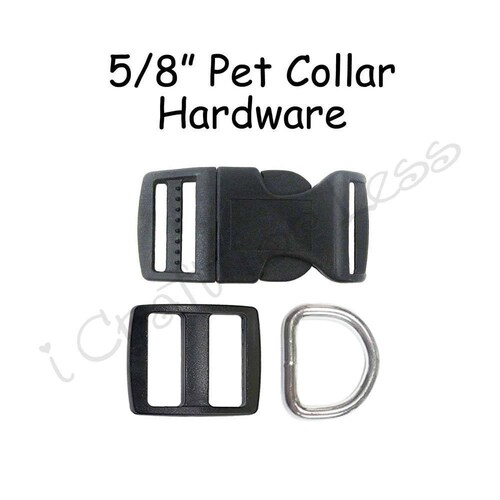5 Pet / Dog Collar Hardware Kit 1 Inch Black Contour Etsy