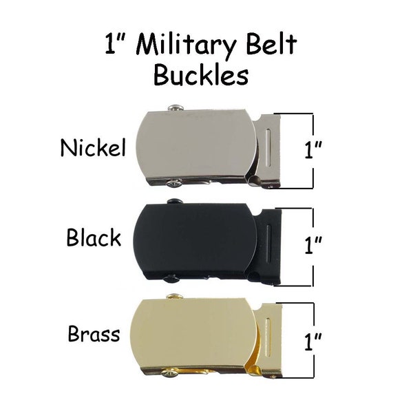 5 Military Belt Buckle and End Tip - 1 Inch (25 mm) - SEE COUPON