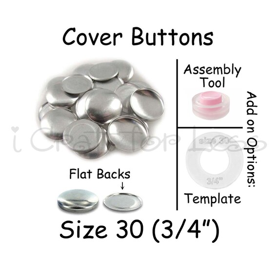 Cover Buttons // Fabric Covered Buttons 200 Size 24 Flat Back 5//8/" - 15mm