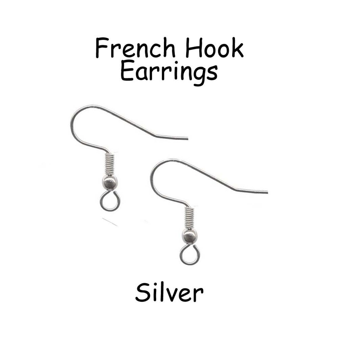 Hypoallergenic Earring Hooks, 100 50 Pairs, French Hook Earrings Silver