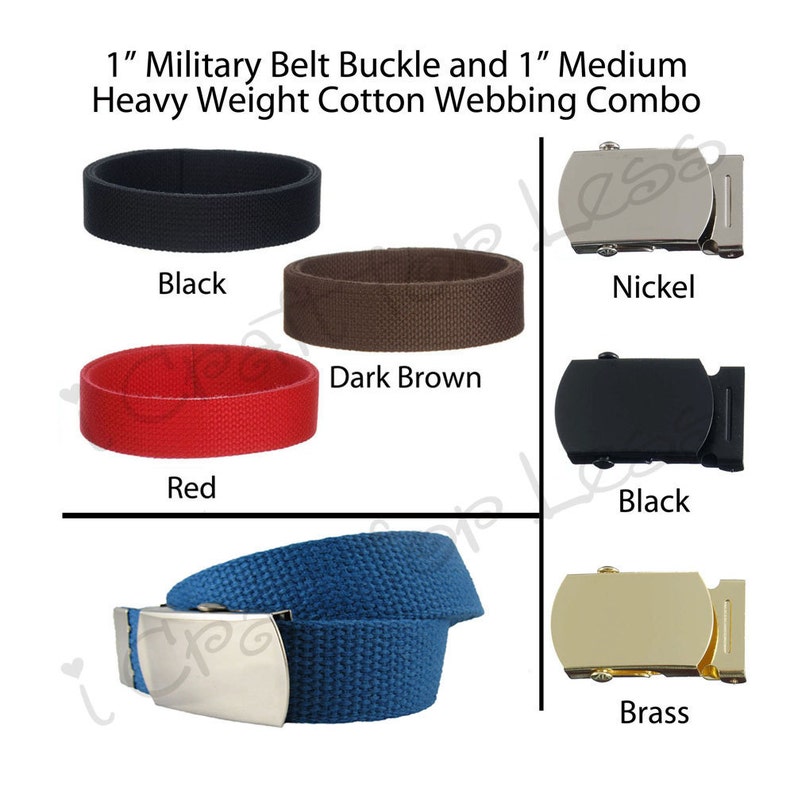 2 3 Finishes and 4 Sizes Pick from 21 Colors Kids 1 Canvas Military Web Belt