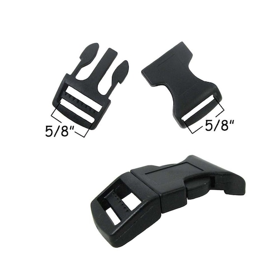 5/8 inch BLACK Dog Collar Hardware sets 2, 5, 10, 25, 50, 100  buckle-slide-Dring